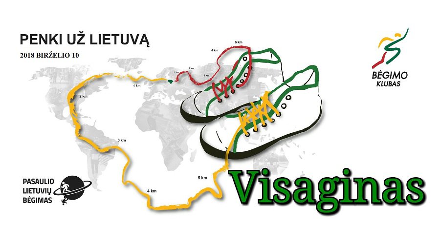 Visagine trečias bėgimas „Penki už Lietuvą“ kviečia visus visaginiečius ir svečius - Kultūros ir sporto renginiai