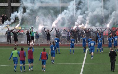 Убедительная победа FC INTERAS над командой FC DŽIUGAS "B". - В Висагинасе